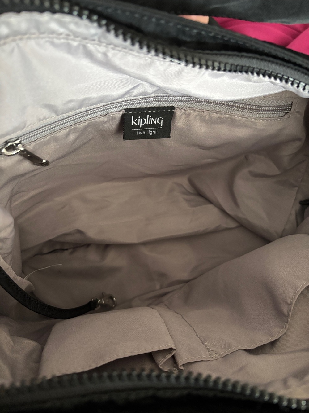 Kipling Londyn Black Curved Shoulder Hobo Bag - Picture 5 of 6